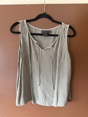 Vintage Carole Little Sport 100% Rayon Olive Green Tank